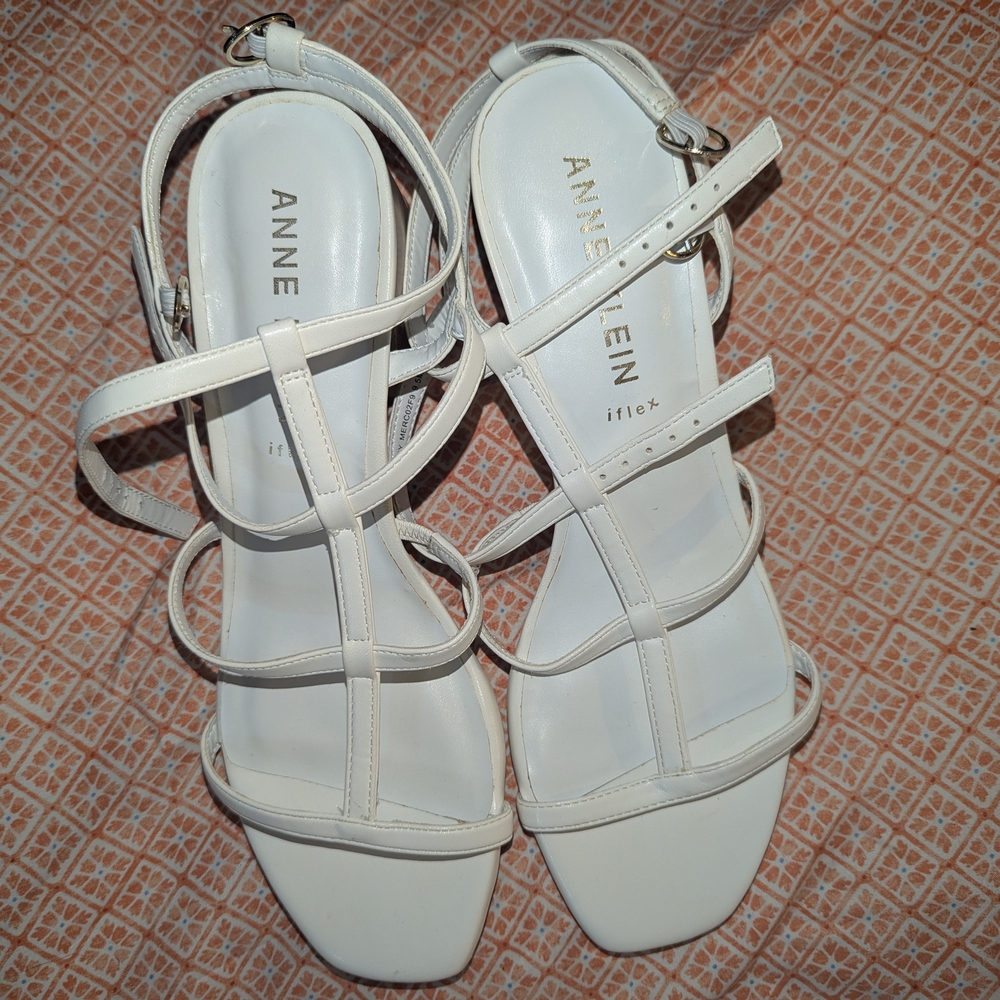 Anne Klein Ivory Strappy Sandals